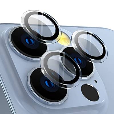 CloudValley Kameraschutz Kompatibel mit iPhone 13 Pro/iPhone 13 Pro Max Kamera Glass, Camera Protector HD Klar Aluminiumlegierung Kamera Schutzfolie Linse, Blasenfrei Gehärtetes Glas - Transparent von CloudValley