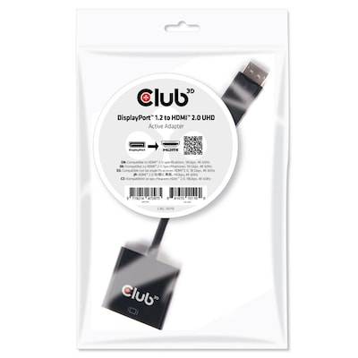 Club 3D DisplayPort 1.2 Adapter DP zu HDMI 2.0 aktiv UHD 4K60Hz schwarz CAC-2070 von Club3D