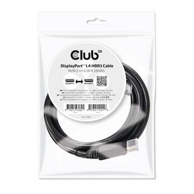 Club 3D DisplayPort 1.4 Kabel 2m DP zu DP HBR3 St./St. schwarz CAC-2068 von Club3D