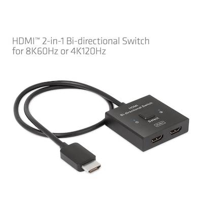 Club 3D HDMI 2-in-1 bidirektionaler Switch 0,5m für 8K60Hz oder 4K120Hz von Club3D