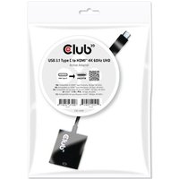 Club 3D USB 3.1 Adapter Typ-C zu HDMI 2.0 UHD 4K 60Hz aktiv schwarz CAC-2504 von Club3D
