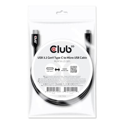 Club 3D USB 3.2 Gen1 Typ-C auf Micro USB Kabel 1m St./St. schwarz von Club3D