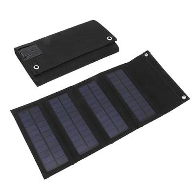 40 W Faltbares Solarpanel-Ladegerät, 4-fache Solarstrom-Ladetasche für Notfall-Aufladung, Outdoor, Camping, Wandern, Handy-Ladegerät (Black) von Cocoarm