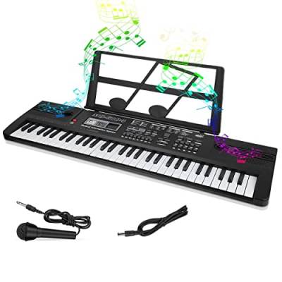 Digital Keyboard, Ideales Einsteiger-Keyboard mit 61 Tasten & zahlreichen Instrumentenklängen, Portables Keyboard zum Lernen für Anfänger mit Ständer & Mikrofon, Jungen und Mädchen Geschenk von Cocoarm