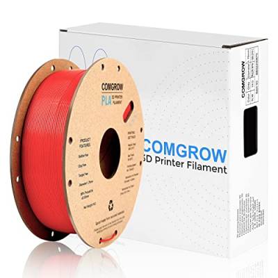 Comgrow PLA Filament 1.75mm 3D Printer Filament PLA for 3D Printer 1kg Spool (2.2lbs), Dimensional Accuracy of +/- 0.02mm PLA Red von Comgrow