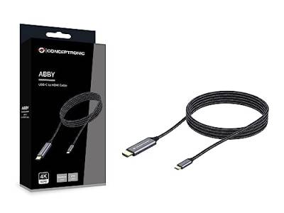 CONCEPTRONIC ABBY10G USB-C-auf-HDMI-Kabel, Stecker auf Stecker, 4K60Hz von Conceptronic