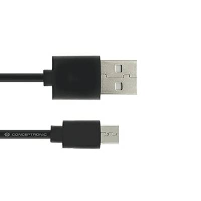 Conceptronic Power2Go USB-Kabel, USB-A auf Micro-USB, 1 m, Schwarz, 5 Stück von Conceptronic