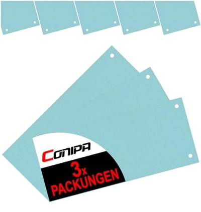 Conipa Trennstreifen, aus Karton, gelocht, 190 g/m², recycelter Karton (blau, 3 Packungen) von Conipa