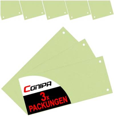 Conipa Trennstreifen, aus Karton, gelocht, 190 g/m², recycelter Karton (grün, 3 Packungen) von Conipa