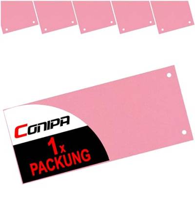 Conipa Trennstreifen, aus Karton, gelocht, 190 g/m², recycelter Karton (rot, 1 Packung) von Conipa