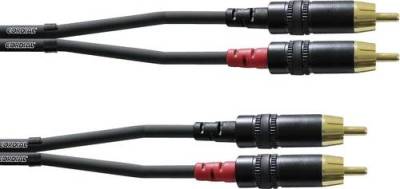 Cordial CFU1,5CC Audio Adapterkabel [2x Cinch-Stecker - 2x Cinch-Stecker] 1.50m Schwarz von Cordial