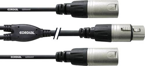 Cordial CFY0.3FMM XLR Adapterkabel [2x XLR-Stecker - 1x XLR-Buchse] 30.00cm Schwarz von Cordial