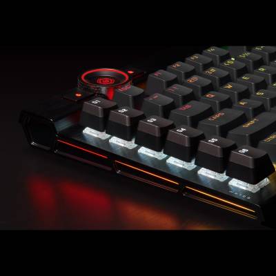 CORSAIR Gaming K100 RGB - Tastatur - Hintergrundbeleuchtung - USB - Deutsch - Tastenschalter: CORSAIR OPX RGB - Aluminium schwarz eloxiert (gebürstet) von Corsair