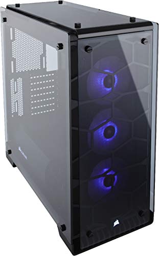 Corsair Crystal 570X RGB PC-Gehäuse (Kompakt Mid-Tower ATX, mit gehärtetem Glas und RGB-Lüftern), RGB LED, Schwarz von Corsair