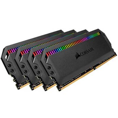Corsair Dominator Platinum RGB 64 GB (4 x 16 GB) DDR4 3600 (PC4-28800) Speicher optimiert C16 1,35 V AMD – Schwarz von Corsair