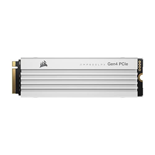 Corsair MP600 PRO LPX 1TB M.2 NVMe PCIe x4 Gen4 SSD - Optimiert Für PS5 (Bis zu 7.100 MB/Sek. Sequentielle Lese- Und 5.800 MB/Sek. Sequentielle Schreibgeschwindigkeiten, Kompakter Formfaktor) Weiß von Corsair