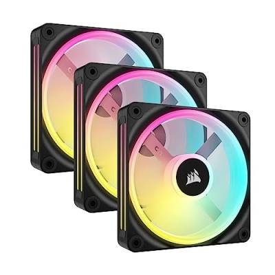 Corsair iCUE LINK QX120 RGB 120mm Magnetic Dome RGB Fans - Dreifach-Lüfter-Starter-Kit mit iCUE LINK System-Hub - Schwarz von Corsair