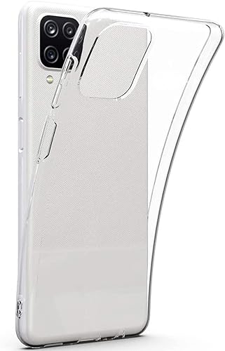 Cracksin Klar Silikon Hülle für Samsung Galaxy A12 Transparent Ultra Dünne klare weiche TPU Handyhülle Flexible Crystal Clear Case Cover Bumper Rückseite von Cracksin