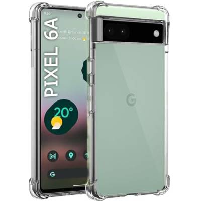 Hülle für Google Pixel 6A Transparent Ultra Dünne weiche TPU Handyhülle Flexible Klar Case Cover [Bumper mit verstärkten Ecken] Rückseite von Cracksin