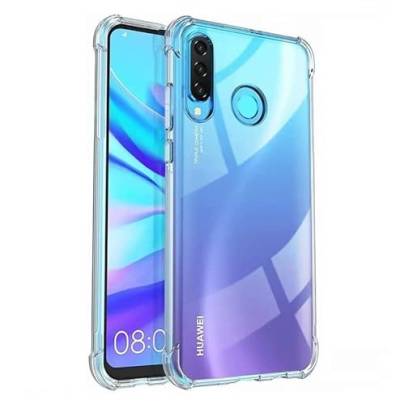 Hülle für Huawei P30 Lite Transparent Ultra Dünne weiche TPU Handyhülle Flexible Klar Case Cover [Bumper mit verstärkten Ecken] Rückseite von Cracksin