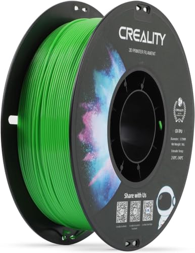 Creality TPU 3D-Druck Filament 1.75mm, hohe Elastizität, weiches Klebematerial, elastisch, 1kg Grün von Creality