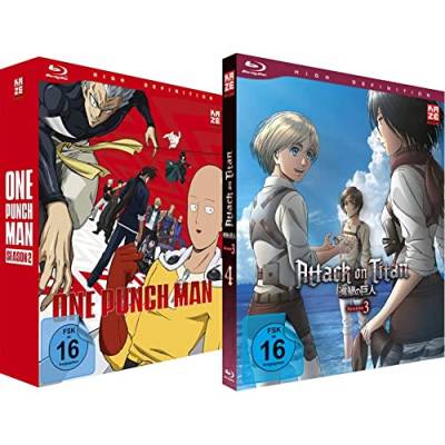 One Punch Man - Staffel 2 - Vol. 1 - [Blu-ray] mit Sammelschuber & Attack on Titan - Staffel 3 - Vol.4 - [Blu-ray] von Crunchyroll