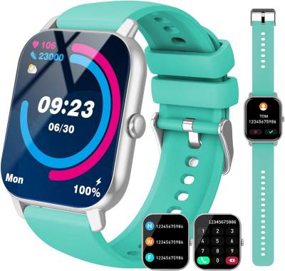 Csasan Damen's und Herren's Telefonfunktion IP68 Wasserdicht Fitness-Tracker Smartwatch (1,85 Zoll, Android/iOS), mit Puls-Schlaf-Monitor Schrittzähler Bluetooth Anrufe, 112+Sportmodi von Csasan
