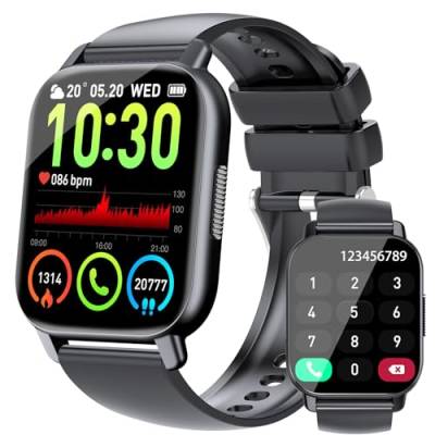 Csasan Smartwatch Damen Herren mit Telefonfunktion, 1,85'' Zoll HD Smart Watch, 112 Sportmodi Sportuhr, IP68 Wasserdicht Fitnessuhr mit Schrittzähler Schlafmonitor Pulsuhr für iOS Android von Csasan