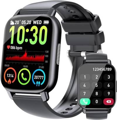 Csasan Smartwatch Herren mit Telefonfunktion, 1,85'' Zoll HD Voll Touchscreen Smart Watch mit Pulsuhr Schlafmonitor Schrittzähler, 112 Sportmodi Sportuhr, IP68 Wasserdicht Fitnessuhr für iOS Android von Csasan
