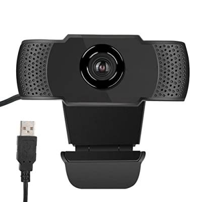 Cuifati Webcam, HD 1080P PC-Kamera USB-Laufwerk Frei mit Integriertem Mikrofon Webkamera Kompatibel mit PC-Laptop Desktop Echtzeitaufzeichnung für Meetings, Spiele, Unternehmen von Cuifati