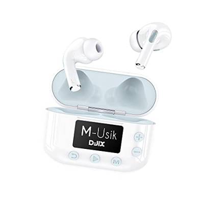 D-JIX - M-Usik Player kabellose Bluetooth-Kopfhörer – Gerät 2-in-1 Bluetooth-Kopfhörer kabellos und MP3-8GB – Laufzeit 18 Stunden – 4000 Musiktitel – kompatibel mit Smartphones, Weiß von D-JIX
