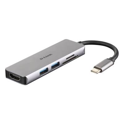 D-Link 5-In-1 USB-C Hub (DUB-M530) [2x USB 3.0, 1x HDMI, Dual-Slot Kartenleser] von D-Link
