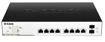 D-Link DGS-1100-10MP Managed Netzwerk-Switch (10 Ports, davon 8 x 10/100/1000 Mbit/s PoE-Ports und 2 x 1000 Mbit/s SFP-Slots) von D-Link