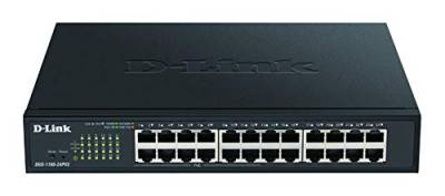 D-Link DGS-1100-24PV2/E 24-Port Gigabit PoE Smart Switch (24 x 10/100/1000 Mbit/s, Davon 12 PoE-Ports, lüfterlos) schwarz - Nur EU-Netzkabel von D-Link