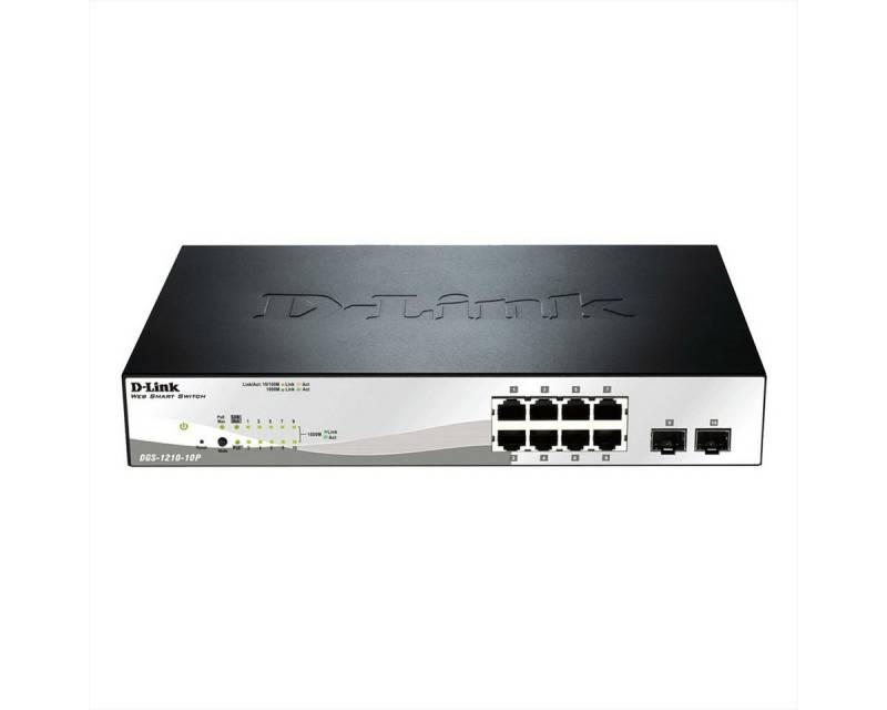 D-Link DGS-1210-10P 10-Port Web Smart Gigabit PoE Switch Netzwerk-Switch von D-Link