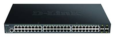 D-Link DGS-1250-52XMP/E, 52-Port Smart Managed Gigabit Switch (48x BaseT PoE+ Port, 4x 10G SFP+ Slot, 370 W PoE-Kapazität) - Nur EU-Netzkabel von D-Link