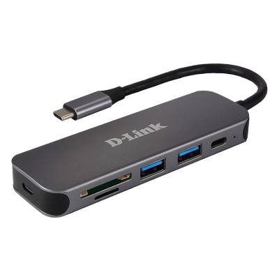 D-Link DUB-2325 USB-Hub mit Kartenleser 1x USB-C, 2x USB-A 3.0, 1x microSD Slot, 1x SD Card Slot von D-Link
