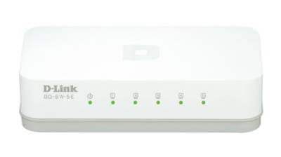D-Link GO-SW-5E 5-Port Ethernet Easy Desktop Switch (10/100 Mbit/s, automatische MDI/MDIX-Erkennung) weiß von D-Link
