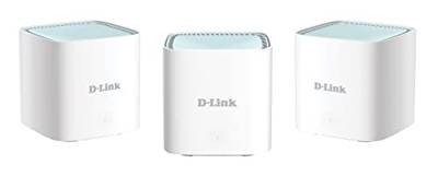 D-Link M15-3 EAGLE PRO AI AX1500 Mesh System (3-er Set, AI Wi-Fi/Traffic Optimiser, AI Parental Control, Gigabit Ports, MU-MIMO, 1024 QAM, OFDMA, WPA3, kompatibel mit Alexa/Gooogle Assistant) von D-Link