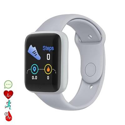 DAM AK-Y68 Smart-Armband mit Herzfrequenz- und Blutdruckmessgerät, 3,5 x 1,1 x 4 cm, Farbe: Grau, Normal von DAM