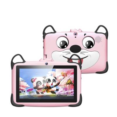 DAM Tablet für Kinder K717 WiFi, Betriebssystem Android 7, 17,8 cm (7 Zoll) Display, 1024 x 600 Pixel, MTK Dual Core 1 GB RAM + 8 GB, Dual-Kamera, Farbe: Rosa von DAM