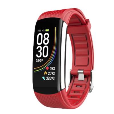 DAM. T118 Smart-Armband mit Körpertemperaturmessung, O2 in Blut und Spannung, Farbe: Rot, Normal von DAM