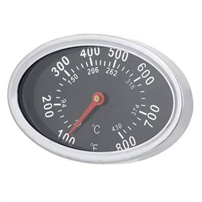 DEWIN BBQ Grill-Thermometer, Oval geformtes Edelstahl Röstthermometer 430 ℃ für Grills, Ofen, Smoker, Räucherofen und Grillwagen, analog, Grillzubehör (Anzeige: Celsius und Fahrenheit) von DEWIN
