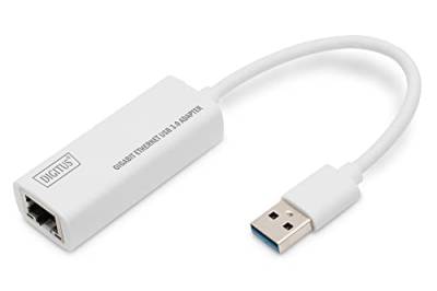 DIGITUS DN-3023 Netzwerk-Adapter über USB 3 - Gigabit-Ethernet 1 GBit/s RJ45 - Zusätzlicher LAN-Anschluss über USB-A Stecker von DIGITUS