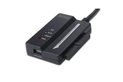 DIGITUS Festplatten-Adapterkabel - USB 3.0 zu SATA2/IDE Konverter - für 2,5/3,5" SSDs/HDDs - 5 Gbit/s Datenübertragungsrate - inkl. Netzteil - Plug & Play - Schwarz von DIGITUS