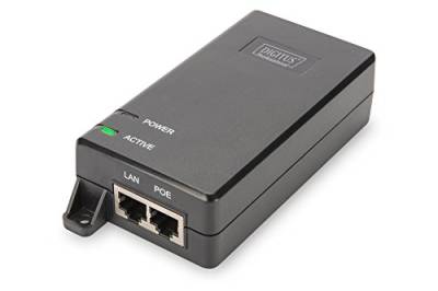 DIGITUS PoE+ Injektor - IEEE802.3at - Gigabit Ethernet - 30 Watt - max. 55 Volt - Stromversorgung Pin 4/5(+) & 7/8(-) von DIGITUS