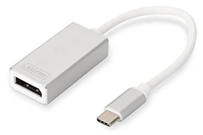 DIGITUS USB Typ-C Grafik Adapter, USB Type-C zu DP (Buchse), 4K Ultra HD 30Hz, 3840x2160 Pixel, Aluminium von DIGITUS