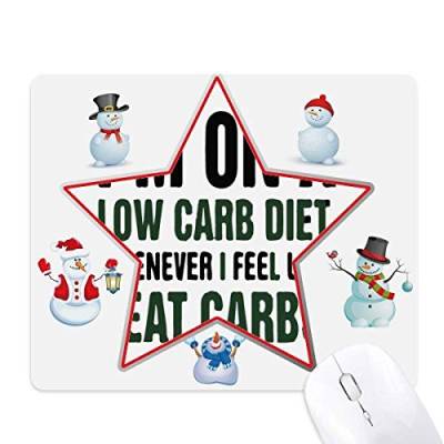 Black-and-Green English Lose Weight Quote Christmas Snowman Family Star Mouse Pad von DIYthinker