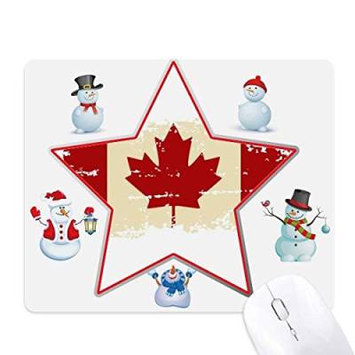 Canandian Flag and Maple Leaf Christmas Snowman Family Star Mouse Pad von DIYthinker