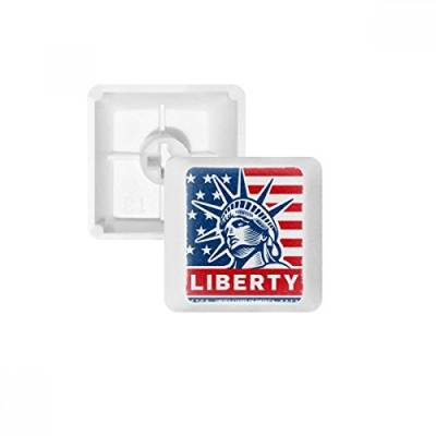 DIYthinker Amerika-Flagge mit Freiheitsstatue Muster PBT Keycaps für mechanische Tastatur Weiß OEM Keine Markierung drucken von DIYthinker